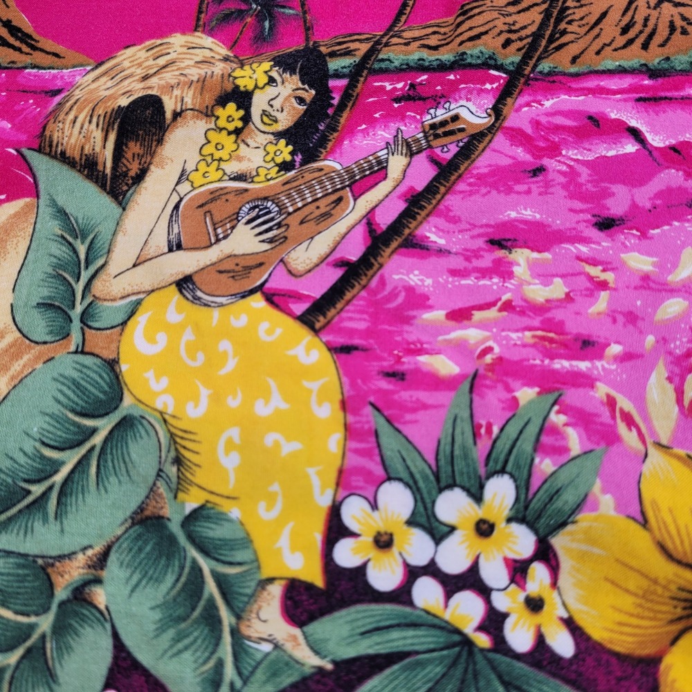 Kapal Art From Bali Pink Tropical Hula Dancer Boho Rayon Wrap Skirt Women Medium - Picture 11 of 12
